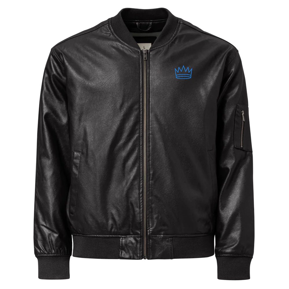 Faux Leather Bomber Jacket | Threadfast Apparel 395J