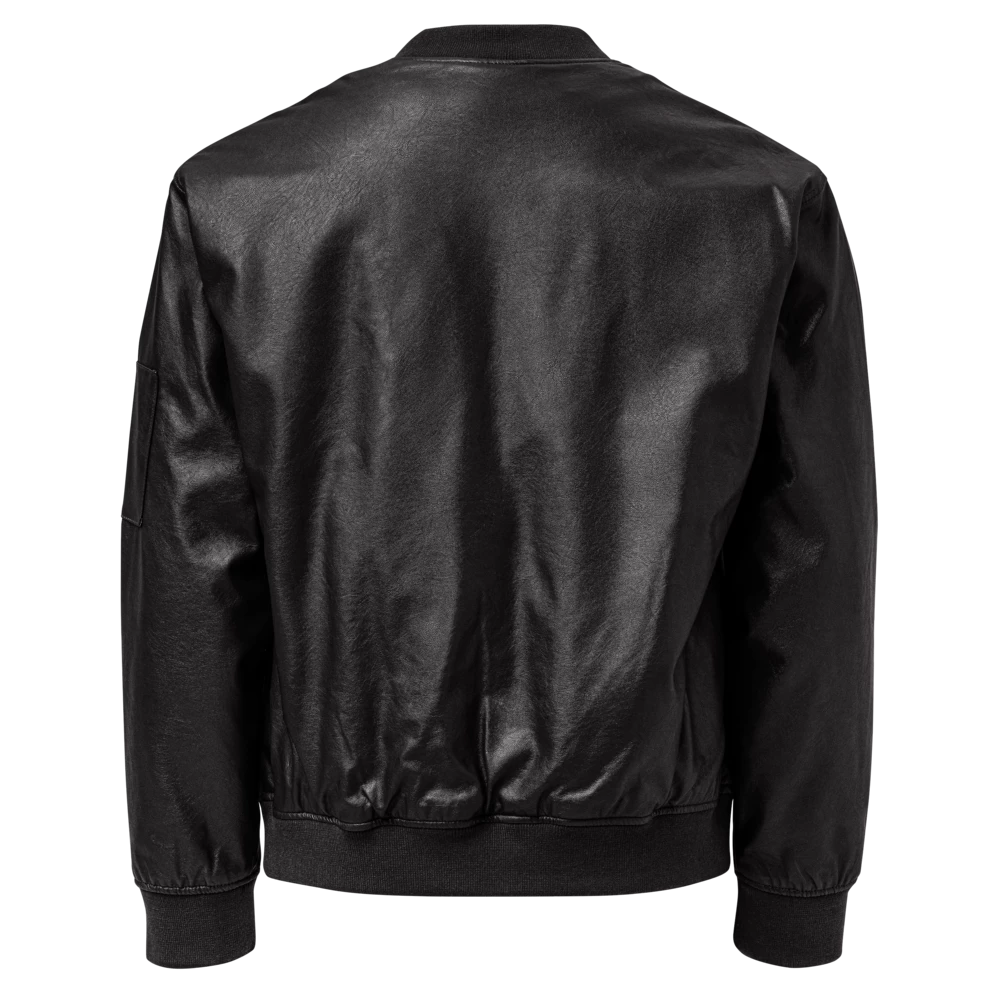 Faux Leather Bomber Jacket | Threadfast Apparel 395J